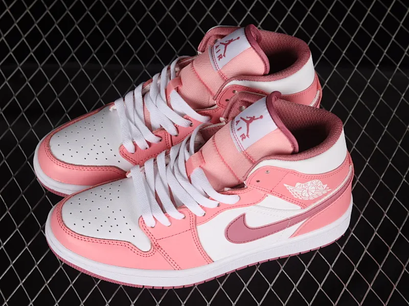 All categories Air Jordan Jordan series basketball shoes Air Jordan 1 Mid Air Jordan 1 Mid "Desert Berry" AJ1 Joe 1 pink and white mid-top cultural basketball shoes DQ8423-616